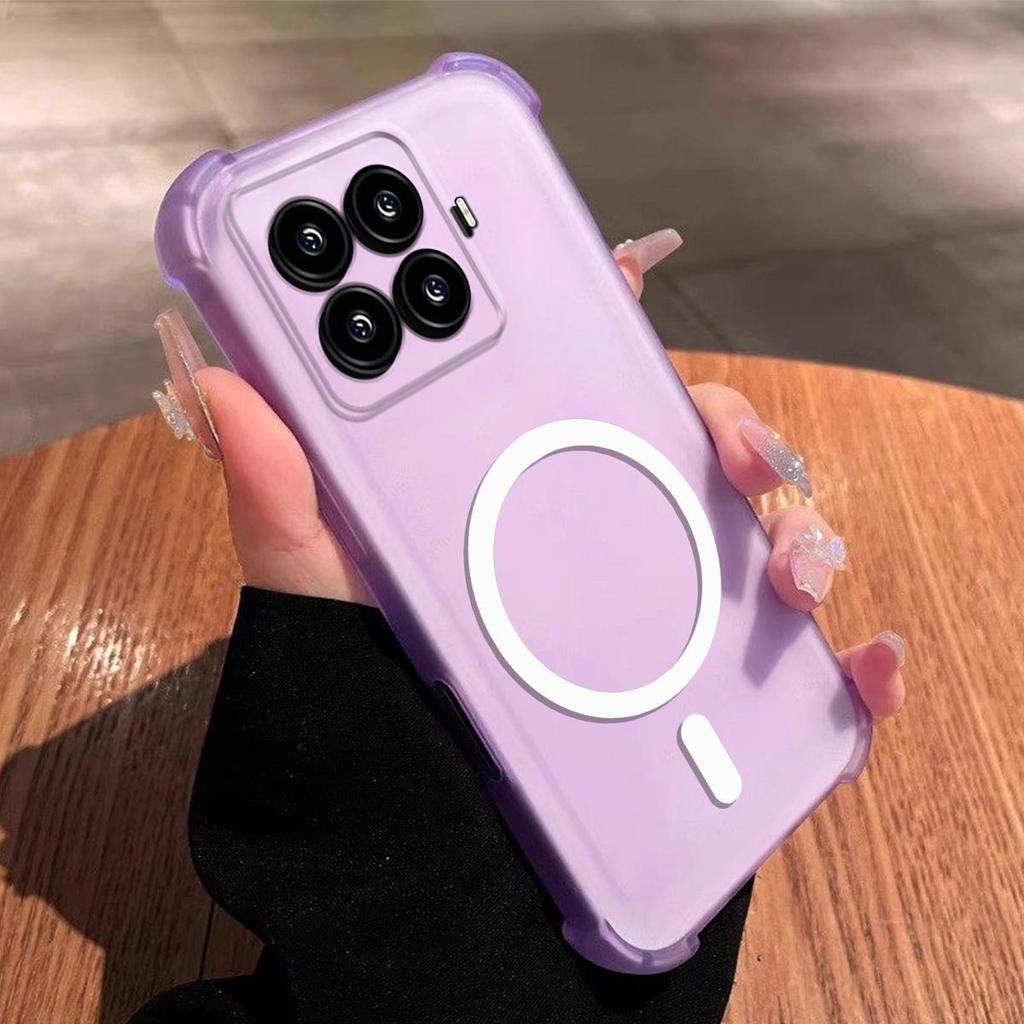 Case for Xiaomi 15T Pro Cute Airbag Corner Pastel Matte Magnetic Casing Semi Shockproof Phone Cover