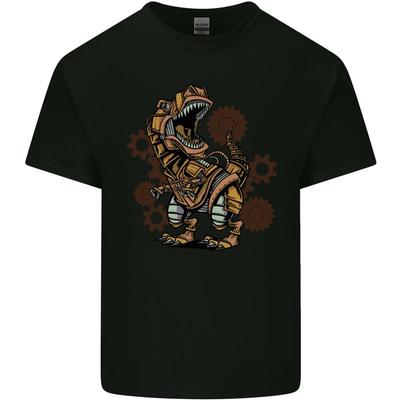 Steampunk Dinosaur Mens Cotton T-Shirt - Men's Summer Cotton Graphic Tee