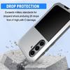 AS For Samsung Galaxy S25 Case Silicone Metal Anti-drop Phone Cover with Tempered Glass Film - Silve