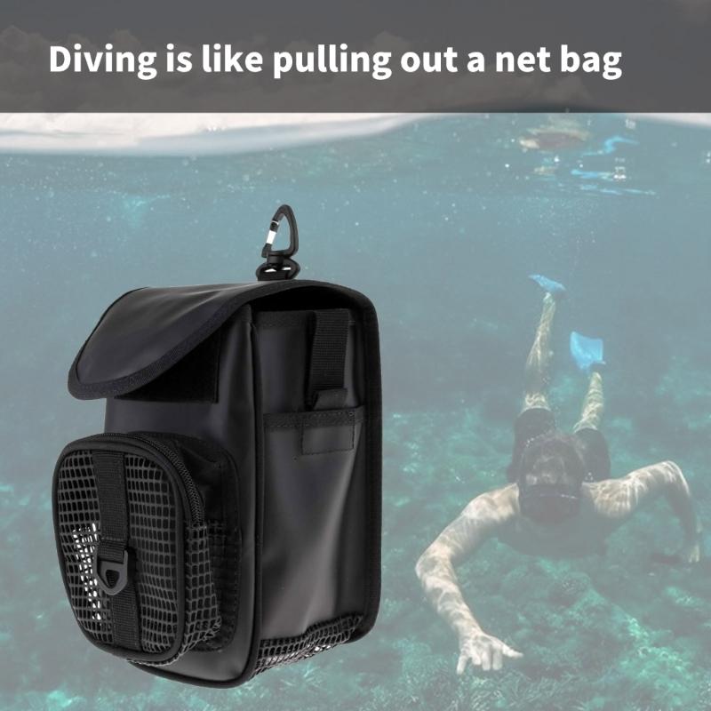 Diving Equipment Bag Scubas Gear Holder Diving Accessory Bag Scubas Diving Mesh Gear Pouches with Swivels Clip For BCD