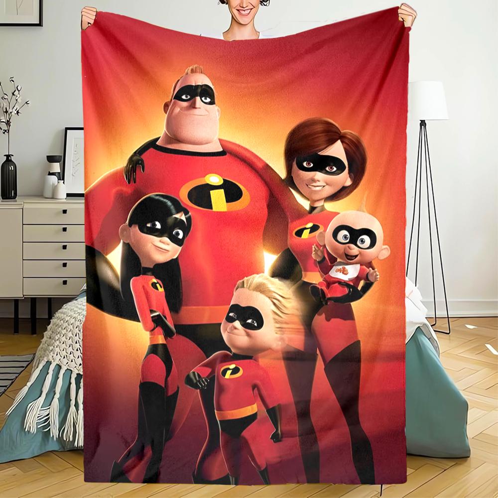 The Incredibles Theme Printed Blanket - Perfect for Couch, Bed, Travel & Outdoor Use | Machine Washable, Cozy & Durable.