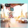 Cute Acrylic Pink Angel Fairy Keychain With Wings For Car Mirror Decoration