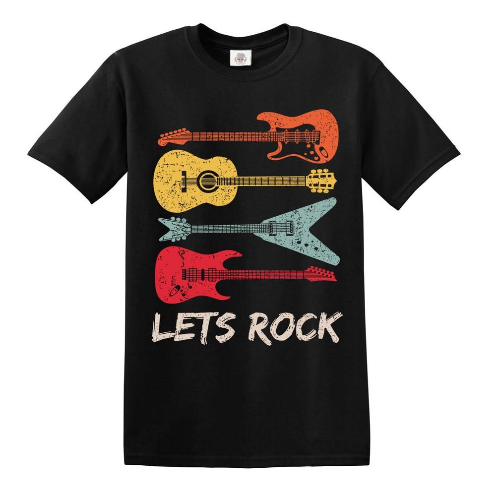 Lets rock mens ladies tshirts music rock metal guitar birthday gift tshirt tee