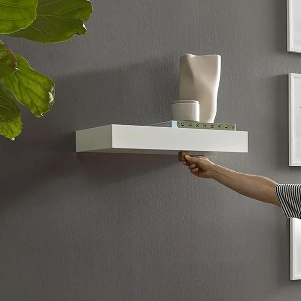 Wooden Concealed Floating Shelf with Secret Compartment Storage Rack Wall-Mounted Hidden Shelves for Home Decor