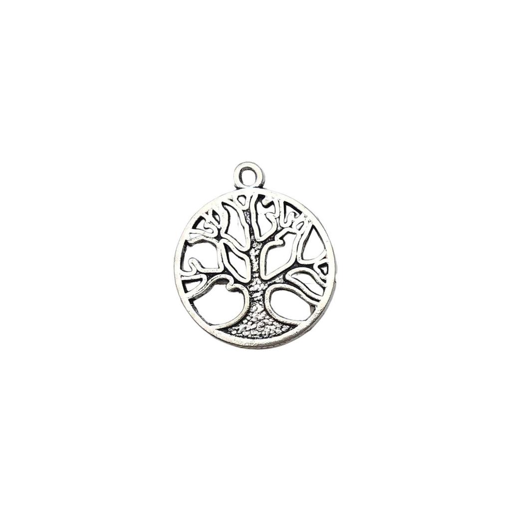 Ancient Silver Plant Small Pendant Hollow Tree Of Life Alloy Accessories Handmade Beaded DIY Material Jewelry