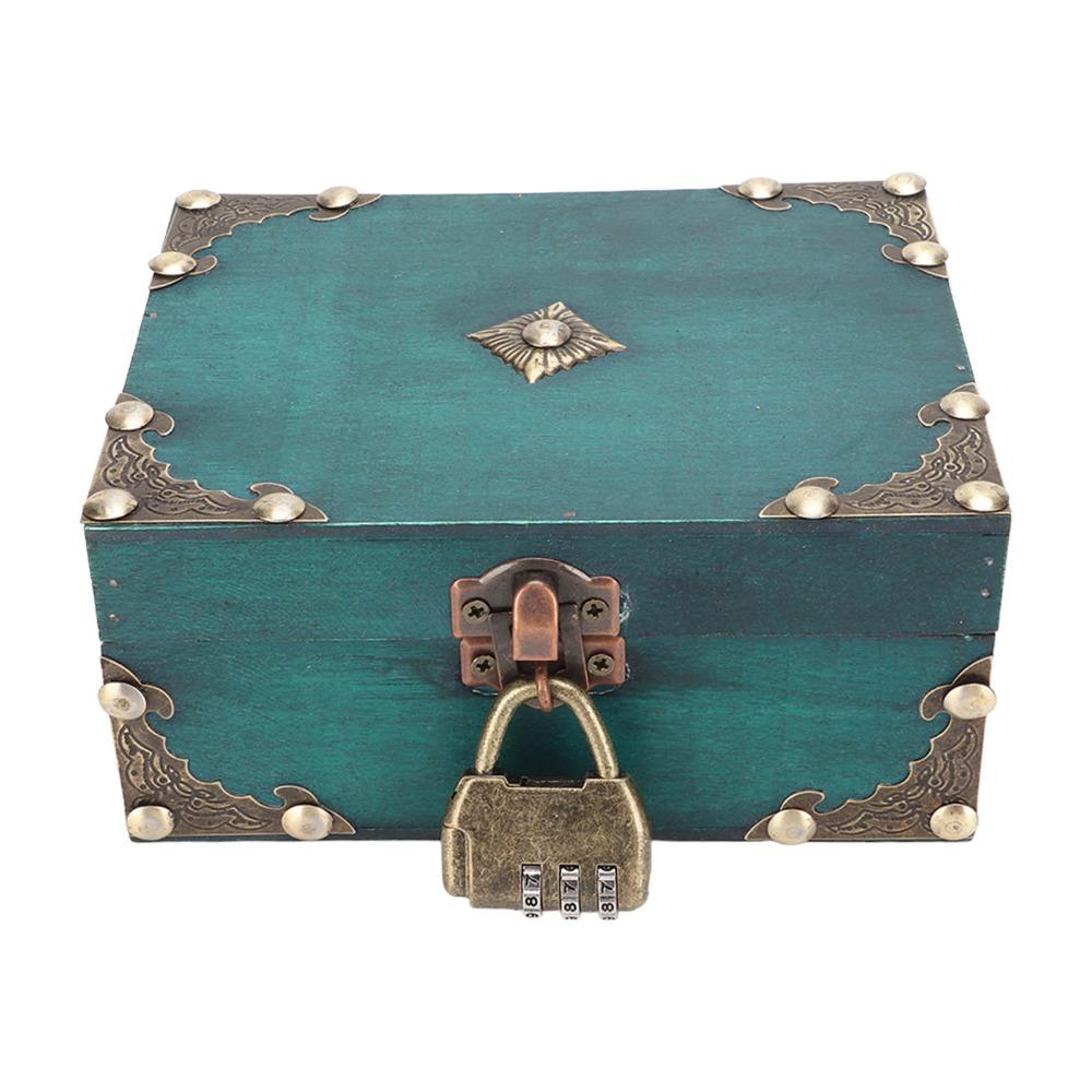 Three Digit Combination Lock Vintage Jewelry Box Necklace Earring Organizer Collectibles Display