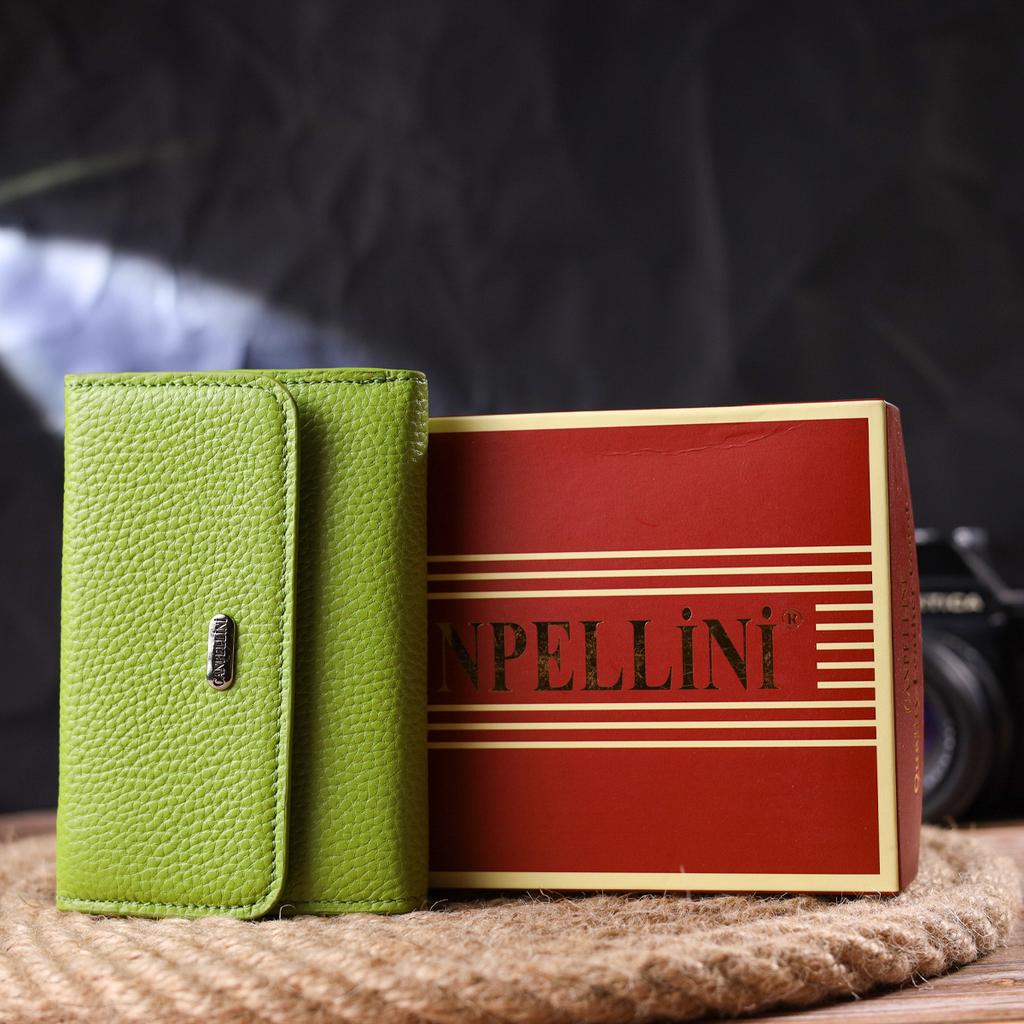 Youth Stylish Female Cats Made of Genuine Leather Flotar CANPELLINI Wallet 21598 Light Green