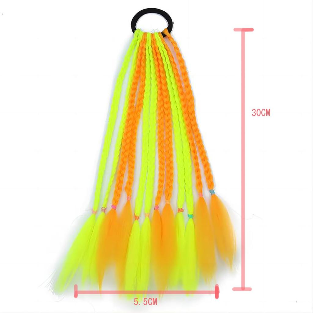 Children's Wig Extensions, Braids, One-Touch Gradient Ponytail Wig, Kids Hair Extensions, Perfect for Children's Dance, Halloween Costumes, and More.