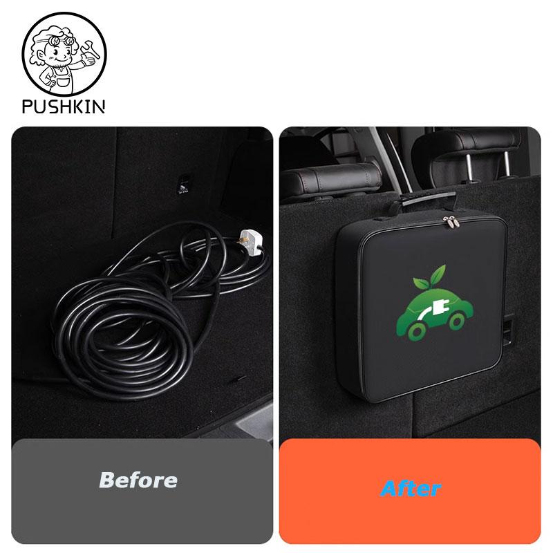 Charging Gun Device Cable Storage Bag Box Bag For Leapmotor T03 2024 2025 2026 Car Storage Bag