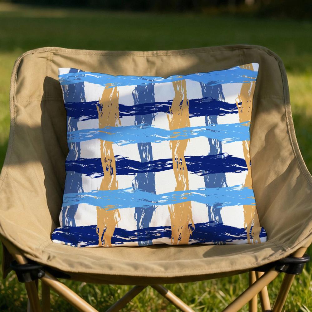 Colorful Patchwork Pattern Cushion Cover Soft Reversible  Durable Pillow Cover  MultiScene Use for Home  Car Daily Comfort