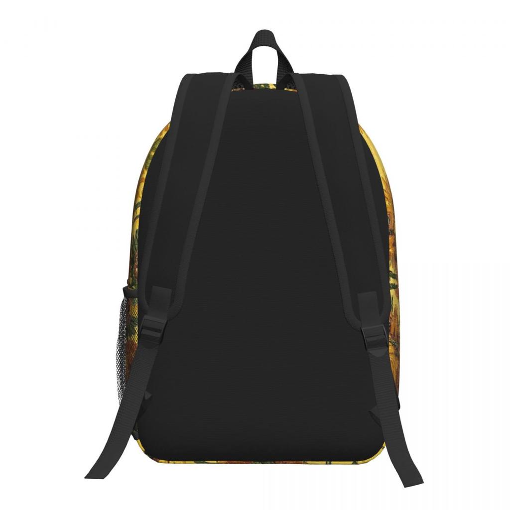 Vincent Van Gogh Sunflowers Sun Flowers Student Backpack School Bag Hiking Travel Daypack for Men Women Bookbag Shoulder Bags