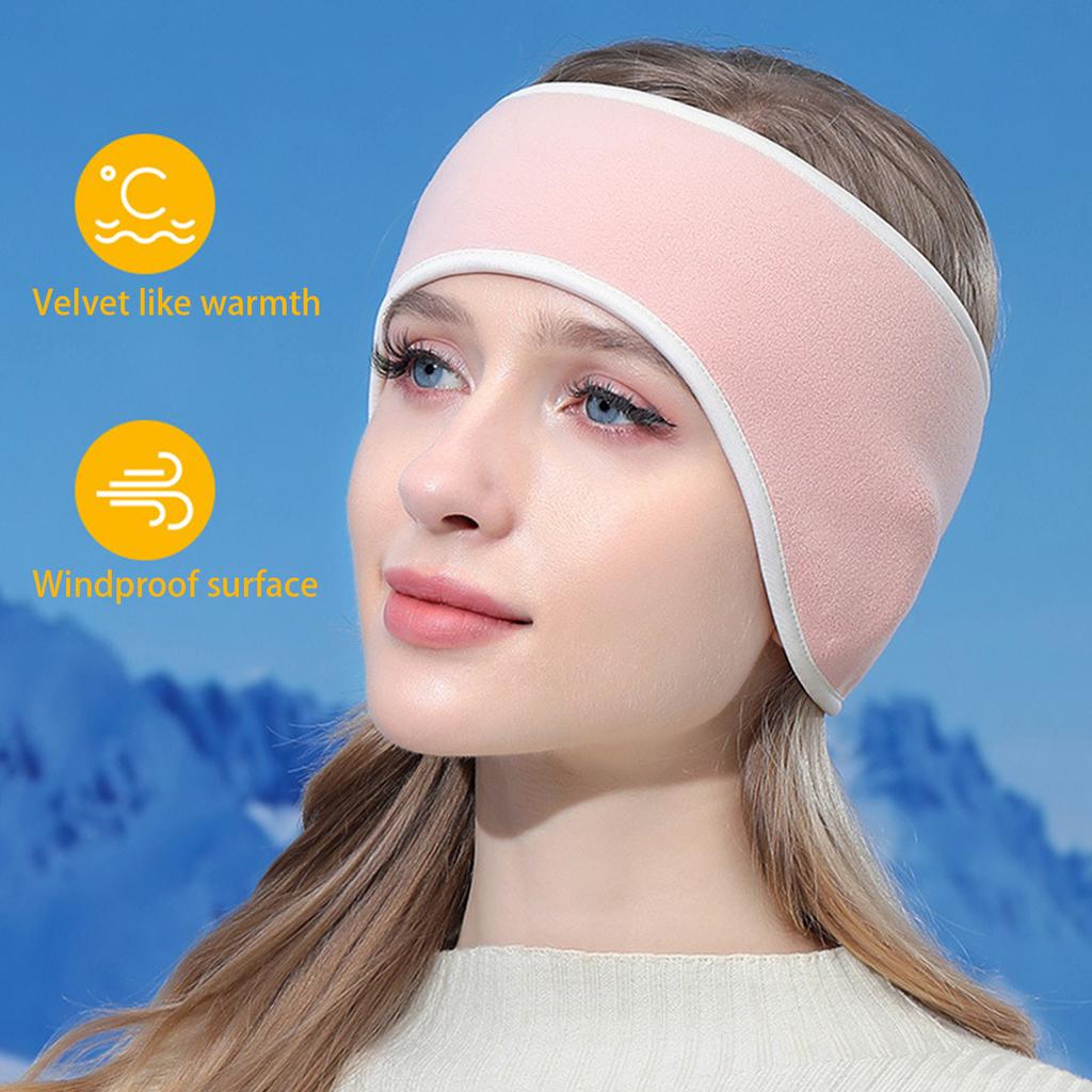 Lightweight Winter Fleece Thermal Ear Band Covers Warmer Plush Headband For Running Cycling Anti-cold Windproof Outdoor Sports