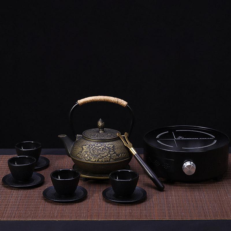 SCAONORCH Japonská litinová konvice na čaj s nerezovým nálevníkem Litinová konvice na čaj pro vaření vody Oolong čaj 900ML
