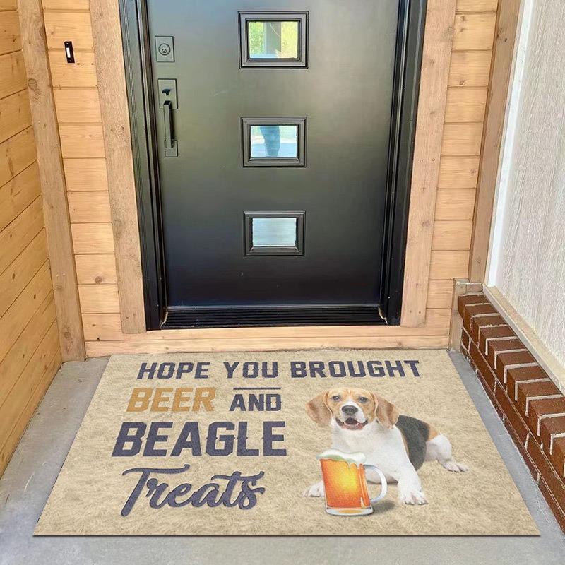 

Pet Themed Door Mat With Dog Funny Text And Beverage Designs Adorable Printed Mat Non Slip Floor Mat For Entryway Doorstep 30X50CM