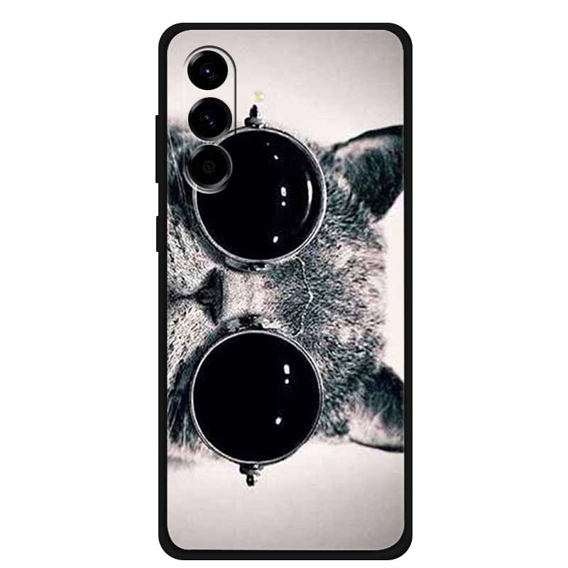 For Samsung Galaxy S25 FE 5G Case Soft Silicone TPU Black Phone Cover For Galaxy S25 FE 5G Protective Cartoon Bumper Coque S25FE