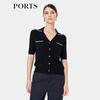 PORTS Women's Short Sleeve Mid-Length Knit Cardigan