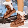 Stivali da Neve con Zeppa da Donna Inverno 2025 Nuovi Punta Rotonda Versatili Pile Ispessito Gambale Corto Neve Cotone