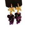 Bohemian Purple & White Grape Earrings: Retro Medium-Length, Niche Design, Versatile Fashion Accessory for Women