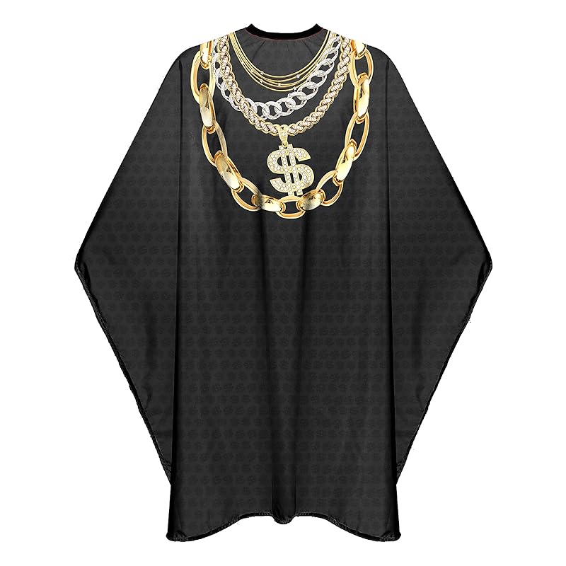 Парикмахерская накидка для мужчин, парикмахерская накидка для стрижки, с кнопками, водонепроницаемая, профессиональная парикмахерская накидка Broches (cadena de dólar