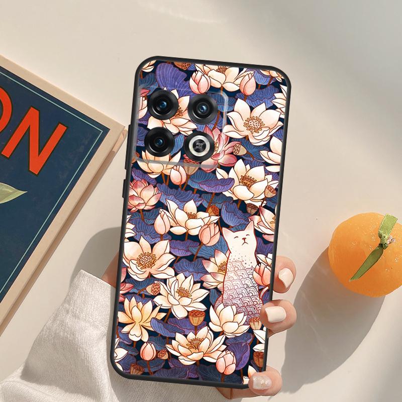 Lotus Flower Case For OnePlus 15 13 12 11 13R 12R 10T 8T 13T OnePlus Nord 5 CE 3 2 4 Lite N20 N30 Cover