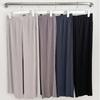 Shop   Women Matching Pleats Banding Wide Pants Charcoal Ble Wpt 3107