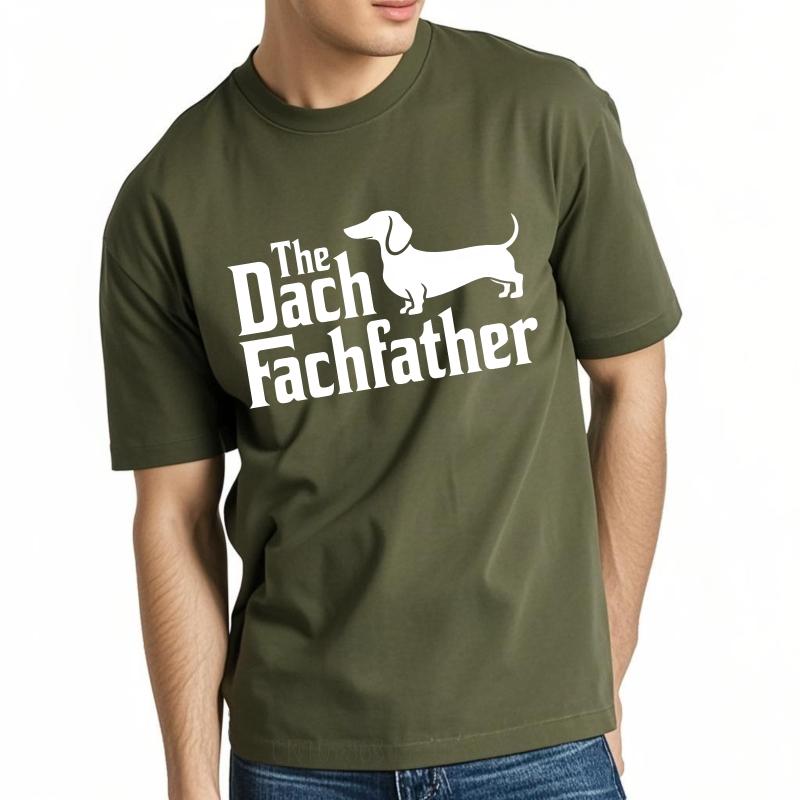 Streetwear Sommer Jungen T-Shirt Das Dackel Vater Hund Silhouette Design Kurzarm Weiches Rundhals-T-Shirt Entspannte Passform T-Shirt
