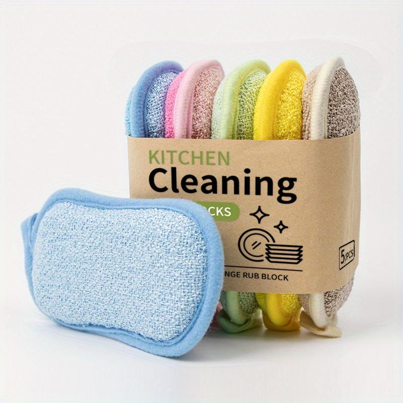 

Multifunctional Polyurethane Sponge Wipe, Reusable Washable Kitchen Brush Pot Washing Dish Not Easy to Drop Hair, Suitable for Bathroom, Kitchen Random color 5-pack