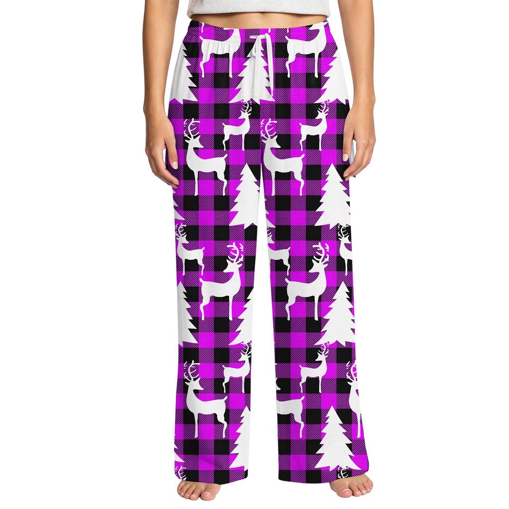 Women's Fashion Christmas Print Pajama Pants for Holiday Sleepwear