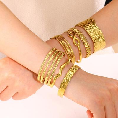 Bracelet réglable en acier titane: Bracelet Ouvert Durable et Résistant à la Décoloration pour Femme