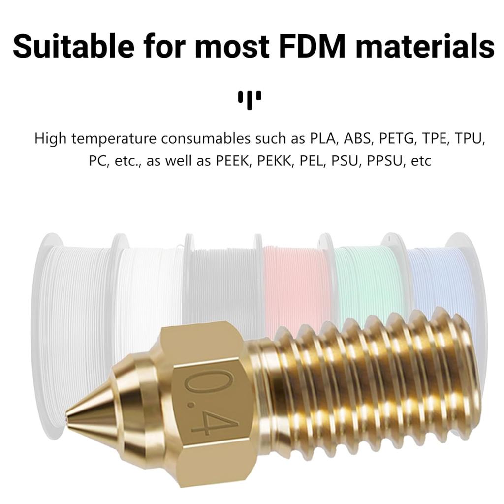 5/10PCS 3D Printer 0.4mm High Speed Brass Nozzles Kit for Elegoo Neptune 4, Neptune 4 Pro Hot End Nozzle Replacement Part