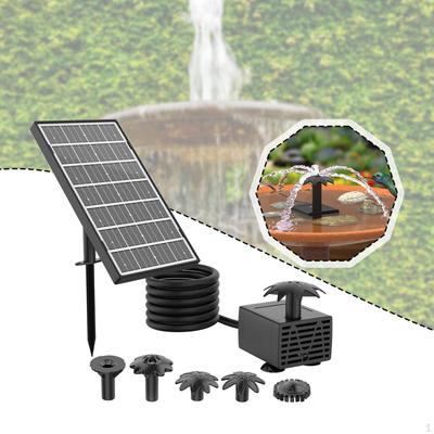 Solar Springbrunnenpumpe mit mehreren Düsen Stehend Dekorativ 3,5 W Betrieben Wasser für Terrasse Teich