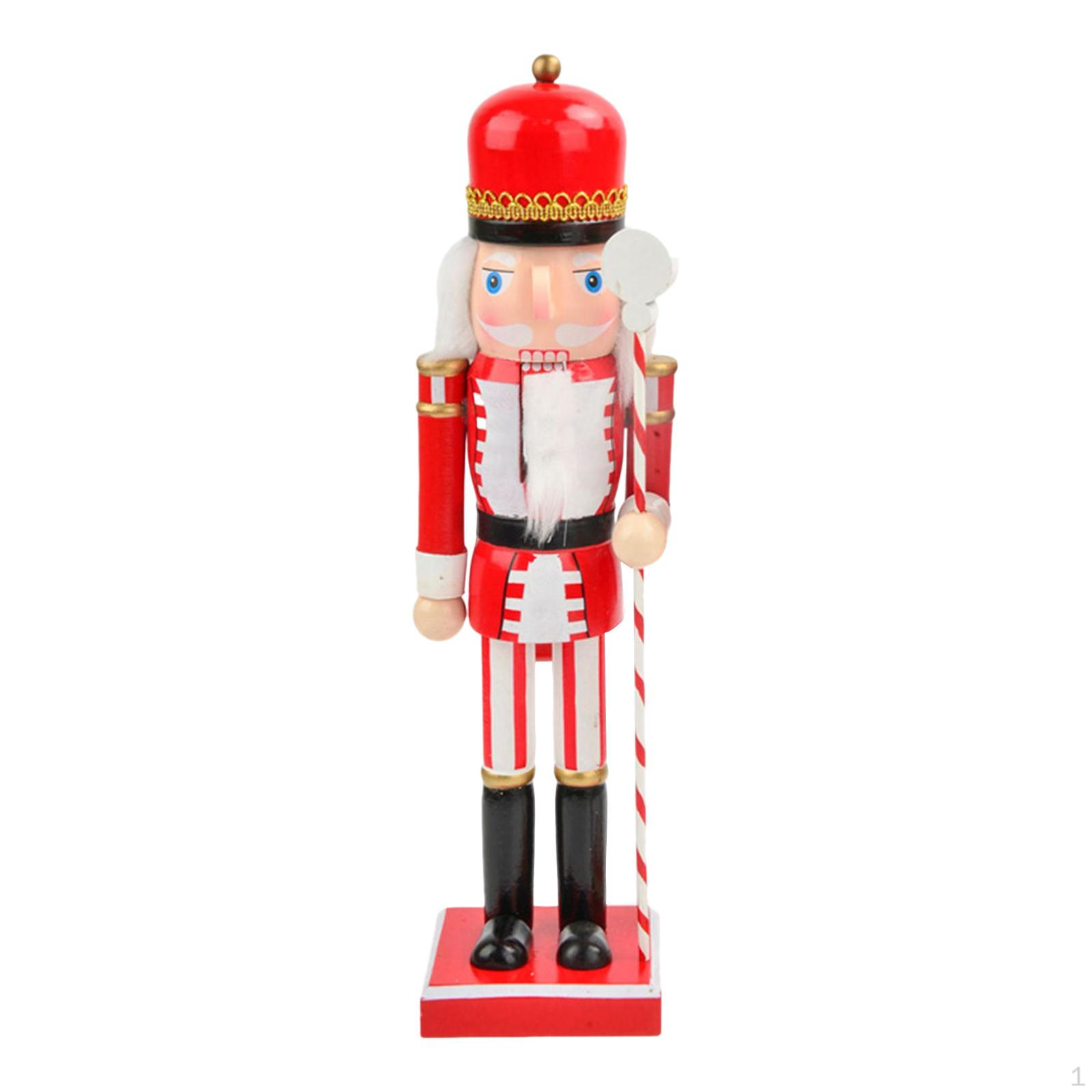 

15 Inch Christmas Soldier, Doll Shape Puppet Toy, Wooden Soldier for Office Desk Decoration Style A