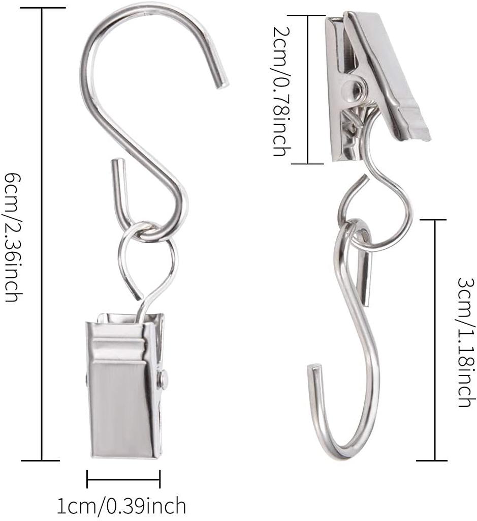 10 piezas Prácticos Ganchos de Acero Inoxidable Para Cortina de Ventana Fácil Para Cortina de Ventana Fotos Ganchos en S