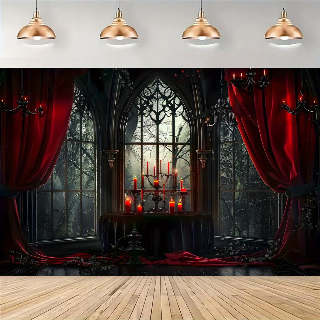 2D plane banner Gothic arch photography background - elegant Gothic style decorationzyc