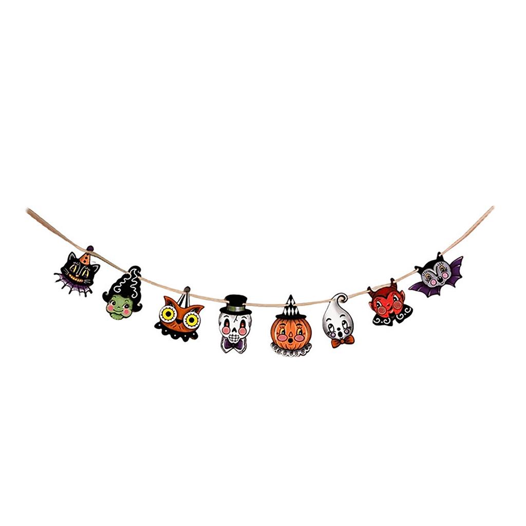Wooden Halloween Hanging Sign Party Decor for Home Tabletop Wall Decoration