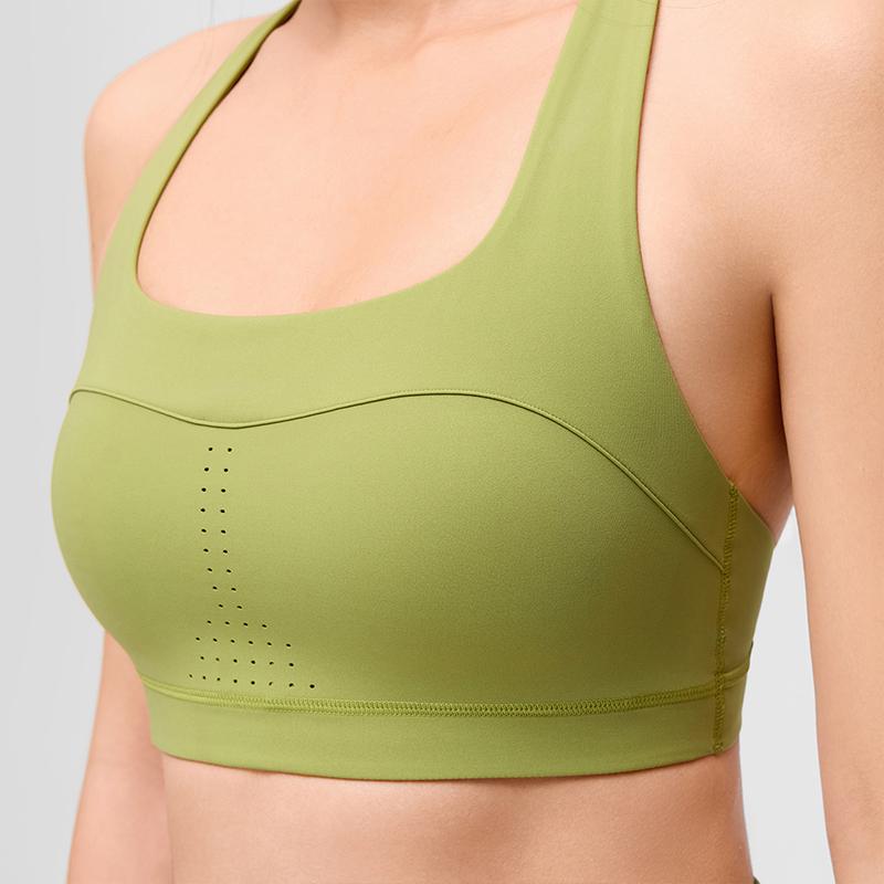 Saucony Solid U-Shaped Sports Bra Women Underwear Avocado-Green SC1230001DY-GE68