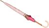 AURORA 1GD Logo Jacquard Long Umbrella in Pink Japan Ribs 60cm [GHERARDINI] 11001-01G Yarn-dyed Hand-opening (Made Japan) Women's (FREE Size)