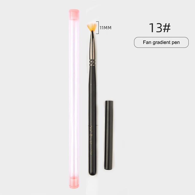 Wooden Handle Nail Drawing Brushes For Manicure Lines Painting Gradient Uv Gel Extension Builder Drawing Pen
