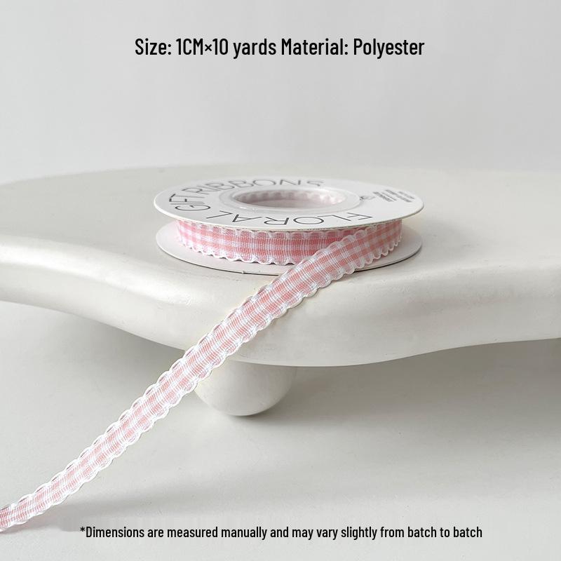 New Plaid Edge Ribbon for Floral Art & DIY Gift Wrapping