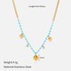 Blue beaded necklace for women, gold butterfly heart-shaped pendant, collarbone chain, niche design that doesn't fade