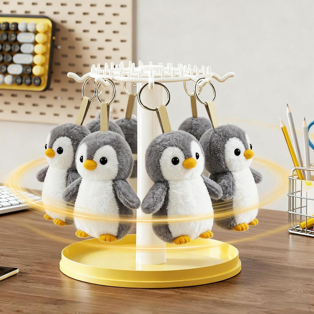 Figur Klare Vitrine Puppen Aufbewahrungsbox 360° Drehbar Halsketten Aufhänger Organizer für