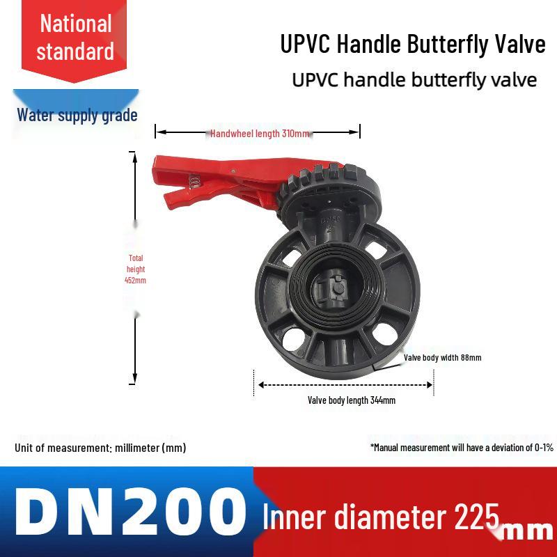 UPVC PVC Wafer Butterfly Valve with Handle