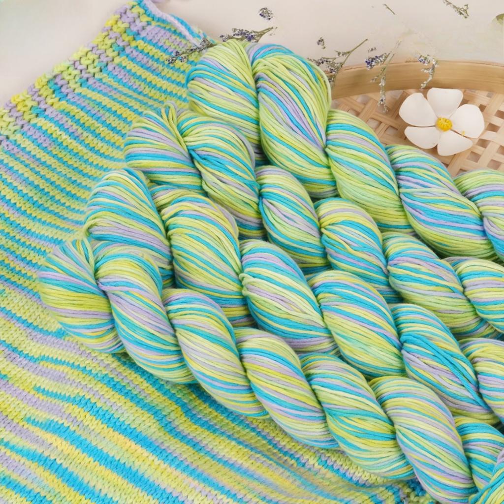 4balení bavlněné příze 200g (4x50g ) Prodyšná měkká tkaná příze na pletení háčkování smíšené barvy lehká na svetry příze