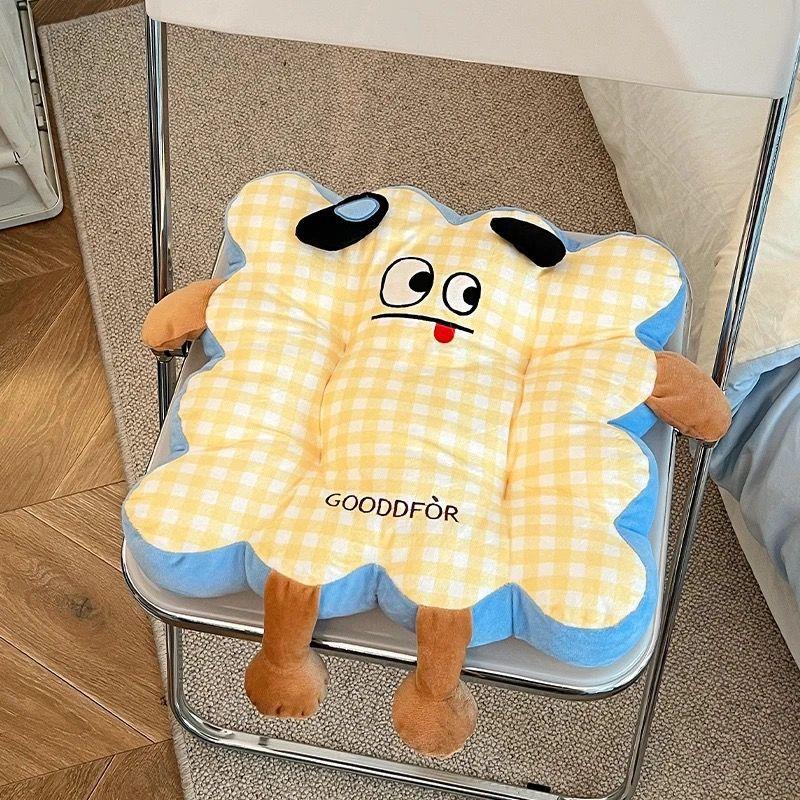 Cartoon Square Cotton Cushion, Reliable and Dual-use for Sitting, Comfortable and Stress Relieving Home Decoration, Seat Cushion