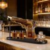 Caraffa da Whiskey Novità a Forma di Pistola con Supporto, Set di Bottiglie per Liquori in Vetro Trasparente per Bar Domestico e Arredamento Man Cave