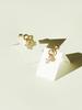 Minimalpiercing 14K Twin Cubic Drop Piercing Earrings