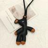 Cute PU Leather Bear Bag Pendant Cartoon Soft Bag Charm Bear Shape Kawaii Phone Pendant Bag Charms Decorations