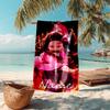 Personalized customized proof beach towel with Demon Slayer Nezuko pattern - soft, absorbent, quick-drying, perfect swimming, camping&bathing