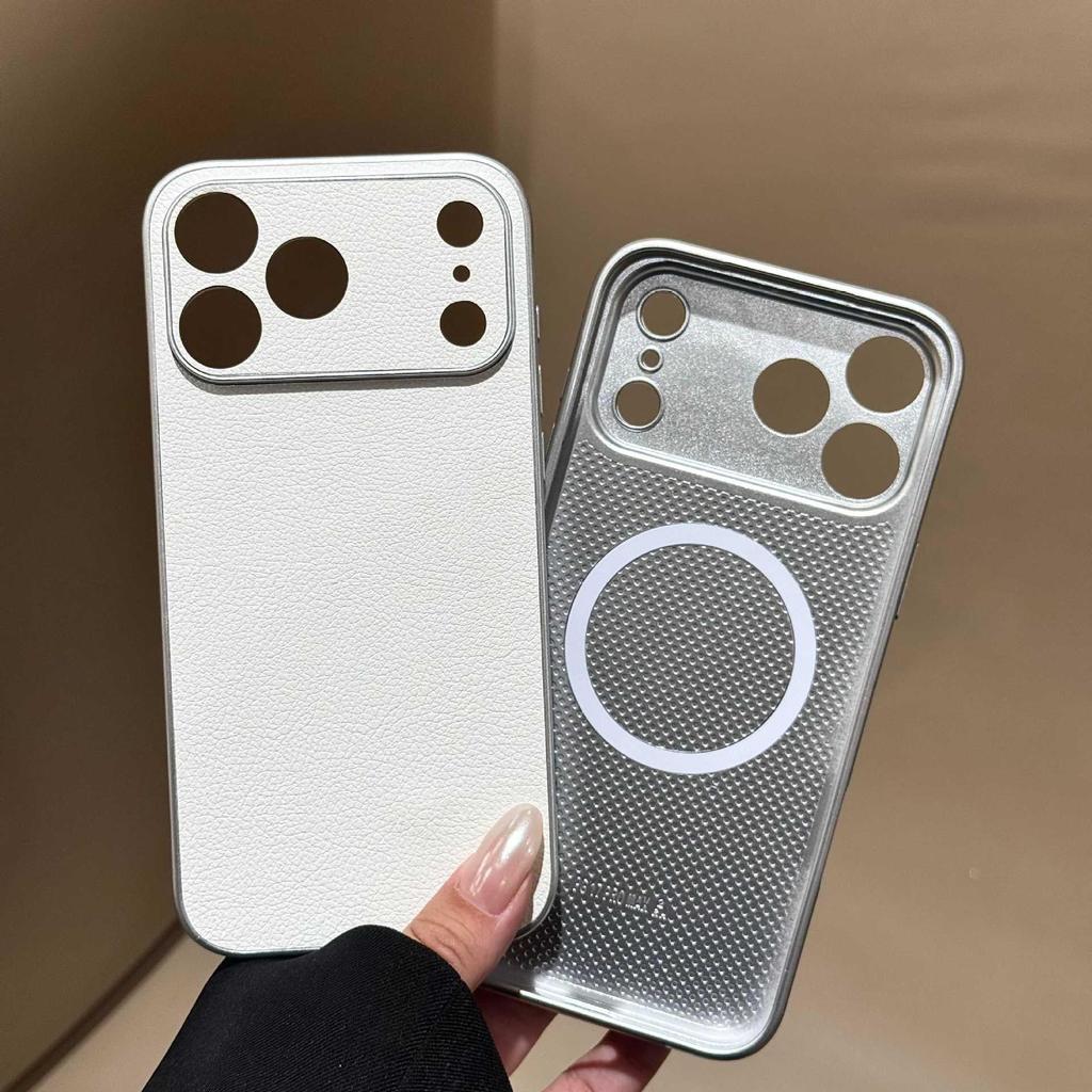 Premium Rhinestone KT Cat Mirror Phone Case for iPhone 17 Pro Max with Lychee Pattern and Magnetic Stand