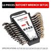 12pcs/6pcs Dual-use Ratchet Head Quick Wrench Set Hardware Tools 72 Teeth Wholesale 180 Degree Rotation